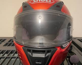 Shoei motorcycle helmet w microphone and bag. $150.00