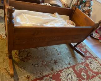 Antique wood rocker. 
$ 85.00