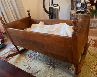 Antique wood rocker. 
$ 85.00