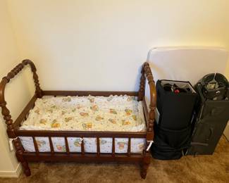 Child’s crib $  85.00.                                          (2) pack and play $25.00 each