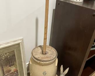 Antique butter churn