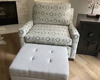 Wesley Hall Cuddler Chair and Ottoman