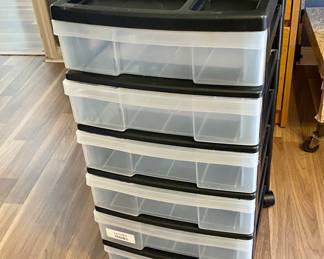 6 Drawer Storage Tower Rolling Cart