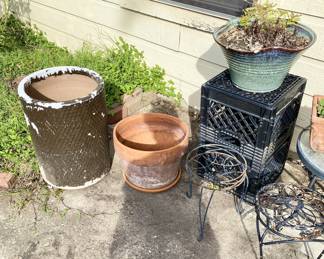 Plant pots and stands.