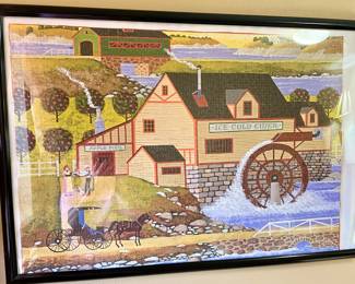 Framed Amish puzzle picture
