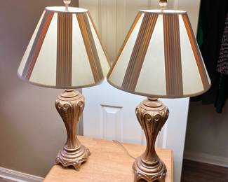 Pair of Metal Lamps with Shades