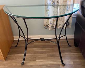 Glass & Iron 1/2 round table
