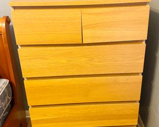 Six drawer wooden dresser.