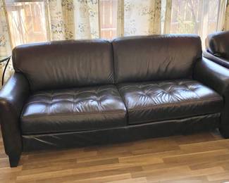 Expresso Brown Faux Leather Couch
