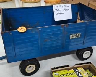 vintage toy farm wagon for tractor