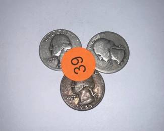 (2) 1943 & (1) 1946 SILVER QUARTERS
