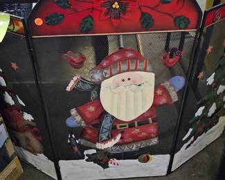 CHRISTMAS DECOR FIREPLACE SCREEN