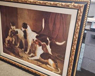 LARGE FRAMED DOG PICTURE