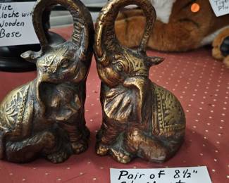 PAIR OF ELEPHANT BOOKENDS