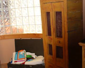 Wood storage cabinet - 3 shelves $200