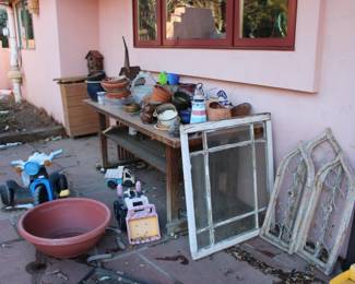 Antique Windows pots, and planters