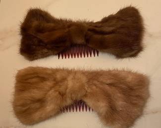 Vintage Mink Hair Combs - Beautiful