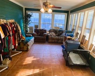Sun Room - New Clothes, Treadmill, Pictures, Sofas