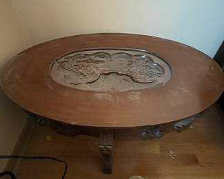 Carved coffee table - no glass