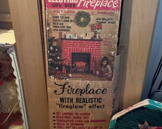 Vintage cardboard fireplace!
