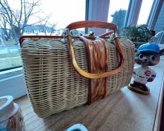 Vintage purse with Lucite handles