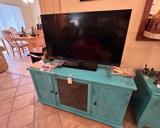 Painted Entertainment Center with matching End Tables