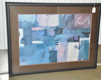 American Artist Vicki Wilber (b. 1962) Created this Abstract Print, 1990, Series #9 47" x 35", ($275).