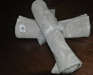 Wonderful Grey with Silver Pattern Place Mats. Two Sets of 4 Available. ($20 for set of four)