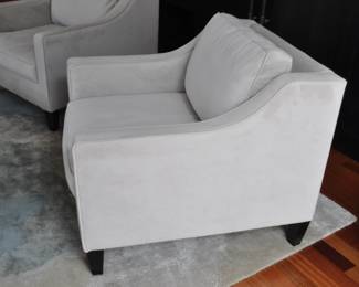 Great Side Detail on the West Elm Paidge Dove Grey Suede Arm Chair ($525)