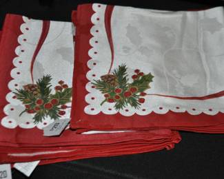 Two of the Four Sets of 4 Holiday Napkins Available ($20)