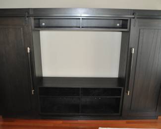Barn Doors Slide Open to Reveal this Amazing Media Center And Bridge for the Liberty Furniture Abbey Collection Wall Unit, ($2795)