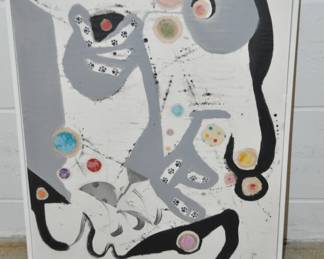 Marc Garrison, Birmingham Artist, “Watch the Cat”, Acrylic on Board, Double-Signed by Artist, 20” x 20”, with COA ($225).