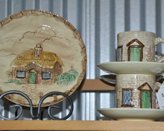 Adorable Vintage Staffordshire "Croft" 12 Piece Luncheon Set Includes Luncheon Plate, cup and Saucer for Four. ($48)