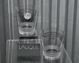 Inspired Both by the "Yquem Glasses" Created by Rene Lalique in 1934 and by Art Deco, Lines of Geometrical Rigor & Timeless Graphic Power Crossover with These Luxurious Lalique Facet Tumblers, Handcrafted in France and Sold as a Pair, ($175).
