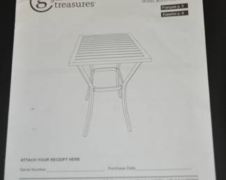 New in Box, Unassembled, Garden treasures Bistro Table, Model # LG 0174, $45