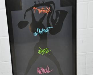 Framed Poster, “14th Annual Montroux Detroit Jazz Festival, September 26, 1993”, 18” x 36” ($125)