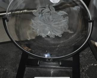 Vintage Steuben 8” Intaglio Plate with the Original Black Metal Stand ($75)