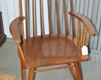 Who Doesn't Love a Classic Rocker with a Mid Century Twist? This Spindle Back Maple Rocker is Designed by Russel Wright and Made by Conant Ball, ($450).