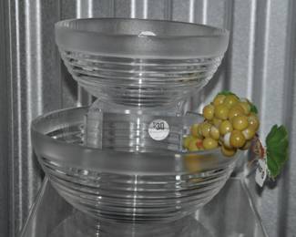 Wonderful Signed Rosenthal Ribbed Glass Serving Bowls, 8.5" $30 and a 6.5" $25!