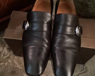 Authentic Men's Gucci Black Loafers with Buckle, Size 10, $65