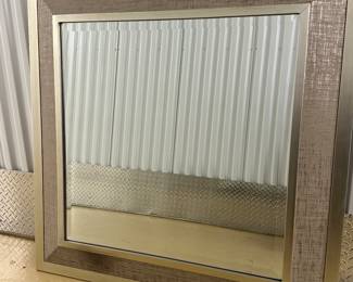 Naevius Square 42” Mirror By Uttermost, Frame has a Metallic, Silver Gray Wrap Finish Accented With Silver Leaf Details and Generous Bevel, 42”Square, $275