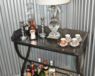 Wonderful Grey Marble and Iron Bar/Buffet Two Tier Server ($595)