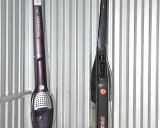 Electrolux ERGORAPIDO 2 in 1 Lithium Cordless Vacuum with Charger ($75) Shown with a Hoover Taskvac Cordless 18v Ch20110 Lithium Battery with Powered Brush Roll and Windtunnel Technology ($35)