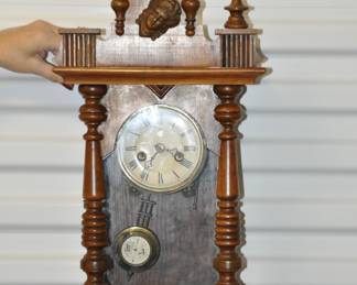 Stunning Antique Junghaus Regulator Walnut Wall Clock Sold "As Is" 10"W x 27" x 7.5"D, ($50)