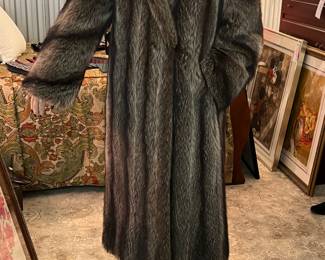 Vintage Full Length Raccoon Coat, Size Medium, ($895).