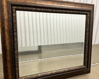 Wonderful Solid Antiqued Decorative Beveled Wall Mirror (39.75”x33.5” H) in Bronze Color, $275