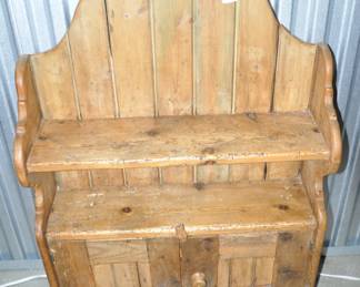 We Love this Country French Pine Display Wall Cabinet that Can Be Mounted or Perched Depending on your Preference 26"W x 39"H x 8"D, ($175).