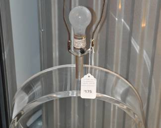 Vintage 30” Lucite Hollow Cylindrical Table Lamp ($175)