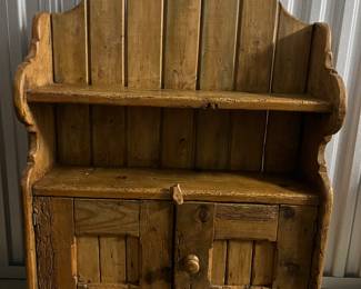 Another View of The Country French Pine Display Wall Cabinet that Can Be Mounted or Perched Depending on your Preference 26"W x 39"H x 8"D, ($175).