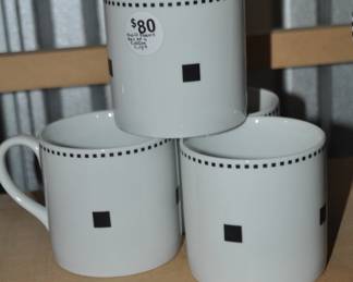 Swid Powell, Tuxedo Set of 4 Coffee Cups Available, ($80)